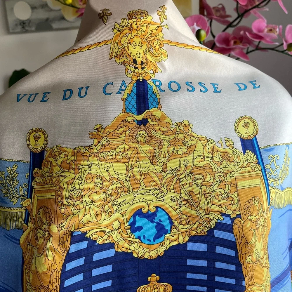 Hermès Vue Du Carrosse La Galere La Reale By H. Grygkar Silk Scarf. - Picture 4 of 16